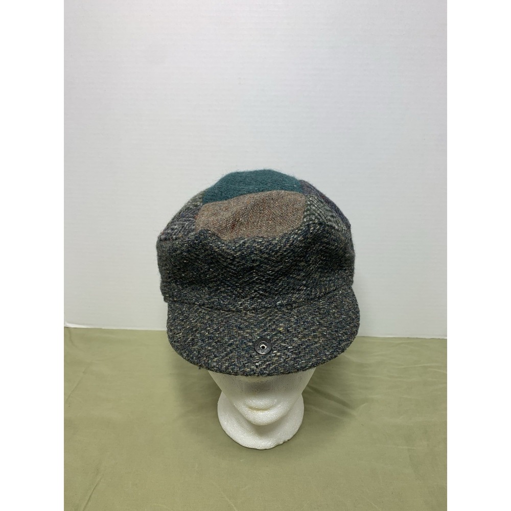 VTG‎ Donegal Tweed Newsboy Cap Hat Quill'sIreland 100% Irish Wool Plaid Men Sz S